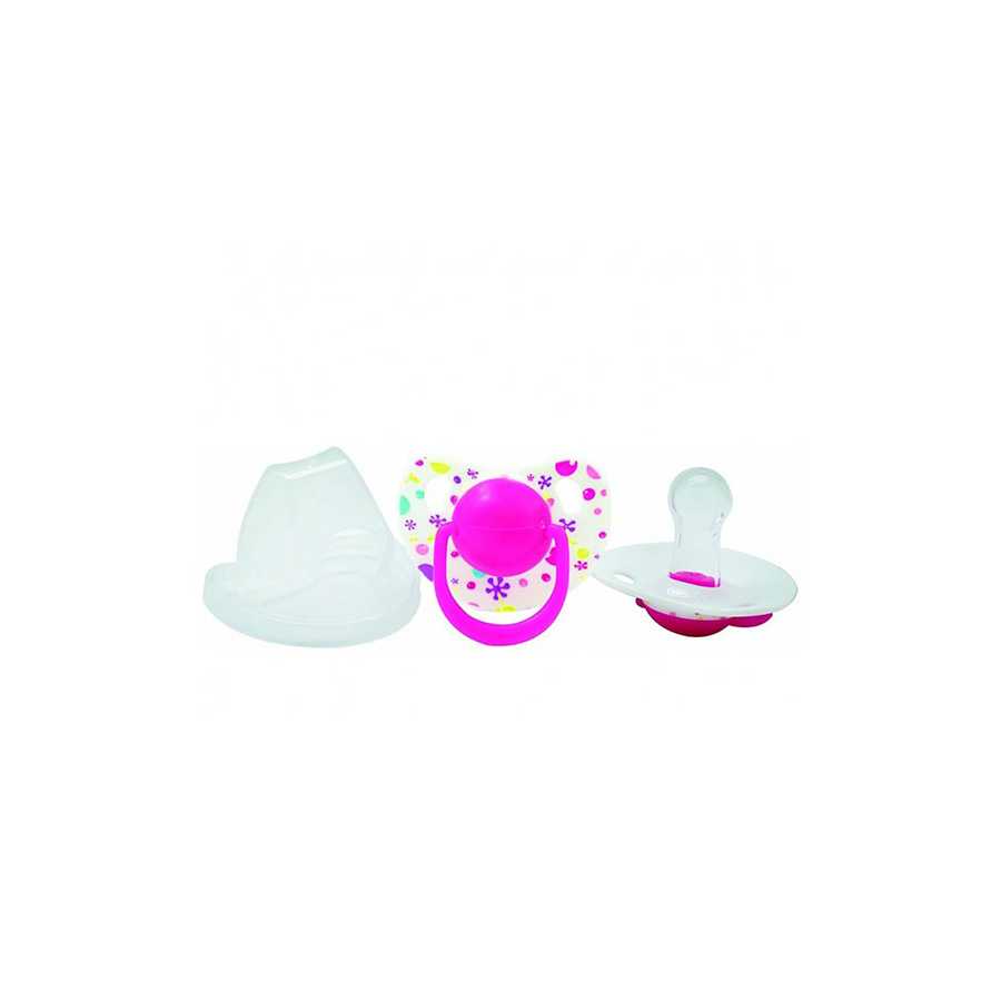 Optimal Round Nipple Silicone Pacifier 0+ Blue / Pink / Purple