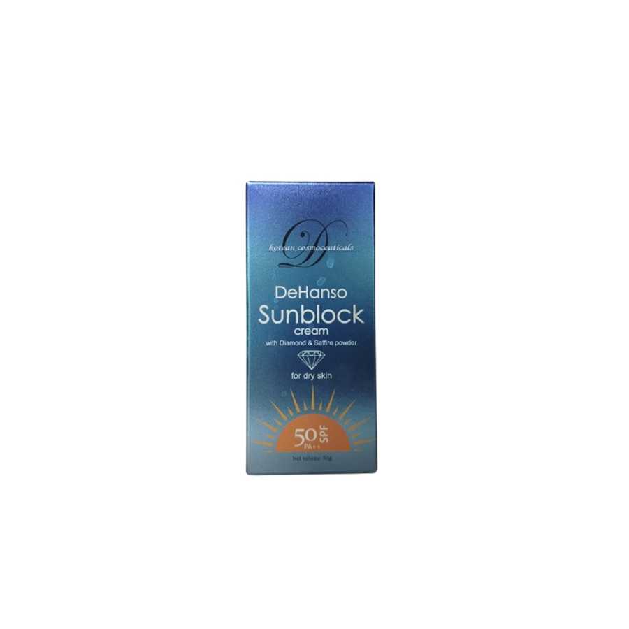 Dehanso Sunblock Cream With Diamond &amp; Saffire Powder For Dry Skin 50 G