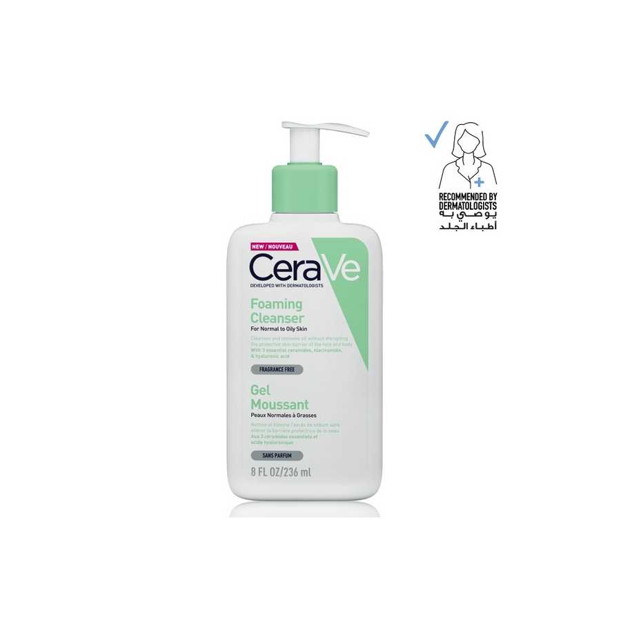 Cerave Foaming Cleanser for Normal to Oily Skin with Hyaluronic Acid 236Ml