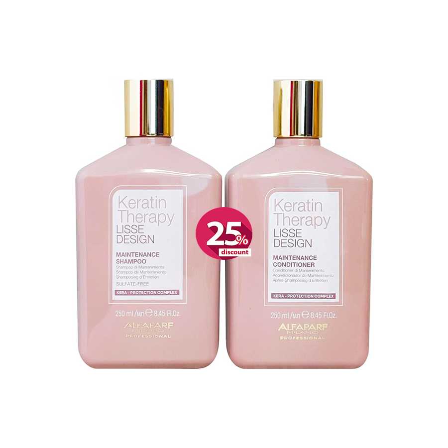Alfaparf Milano Lisse Design Keratin Shampoo &amp; Conditioner Offer 250ML