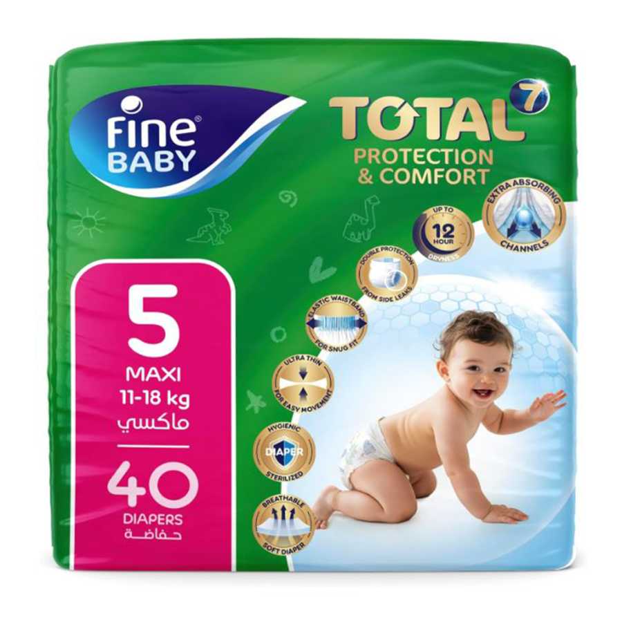 Fine Baby Diapers X-Large Size 5, (11-18 Kg), 36 Diapers
