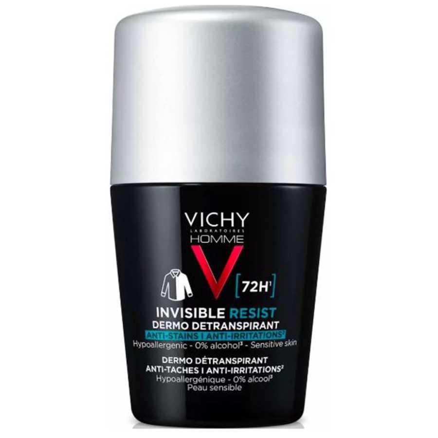 Vichy Deodorant 72H Invisible Resist Sensitive Skin Roll On 50Ml For Men