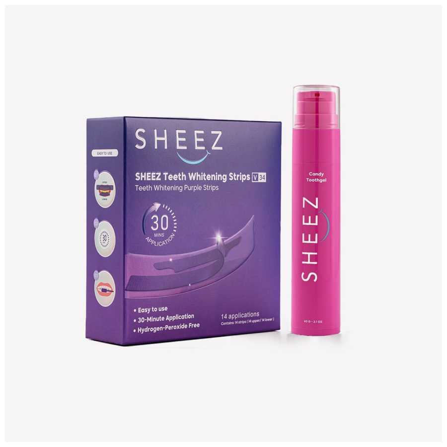 Sheez Teeth Whitening Strips 14 Strip + Candy Tooth gel 60 G