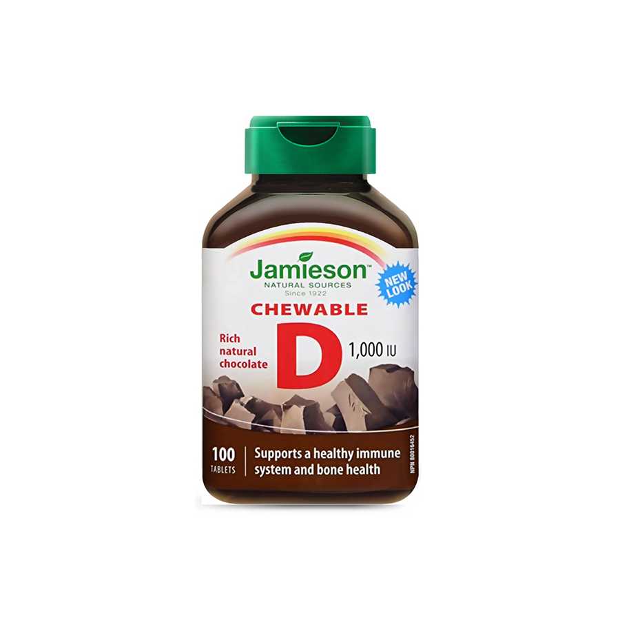 Jamieson Vitamin D3 Chewable Chocolate 1000IU, 100 Tablet