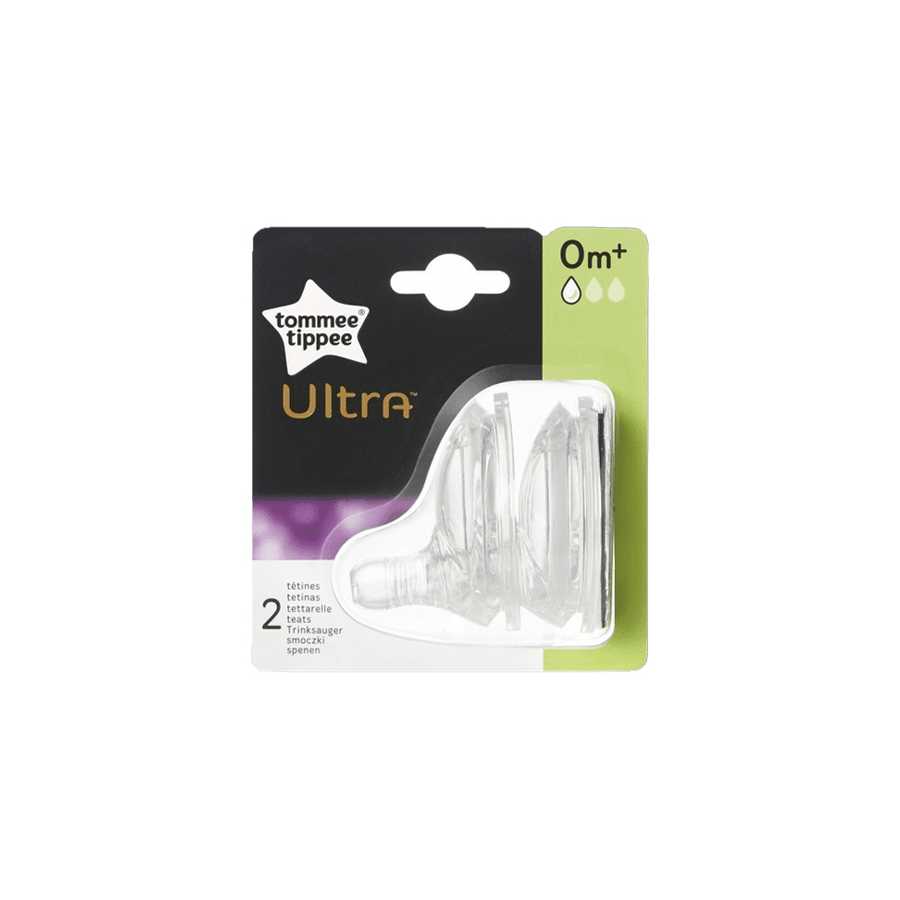 Tommee Tippee Ultra Slow Flow Nipple 0M 2 Teats Sifsaf