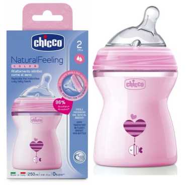 Chicco Natural Feeling Bottle Pink 2M+  250ML