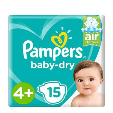 Pampers Premium Diapers Size (4+) 10-15 Kg, 15 Diapers