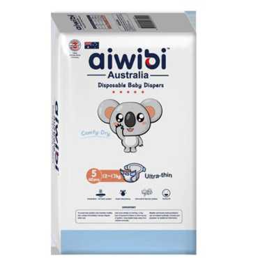 Aiwibi Baby Diapers Size (5) 12-17 Kgs 40 Diapers