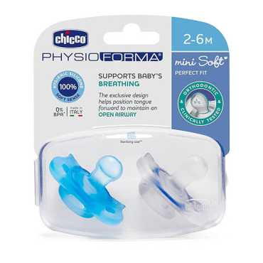 Chicco Soother Mini Soft 2-6M Blue 2PCS
