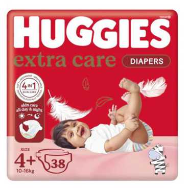 Huggies Diapers Size (4+) 10-16 Kgs Jumbo 38 Diapers 