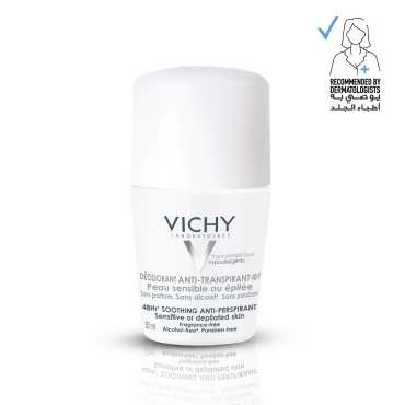 Vichy Anti Perspirant Sensitive Or Deplilated Skin Roll On Deodorant 50Ml