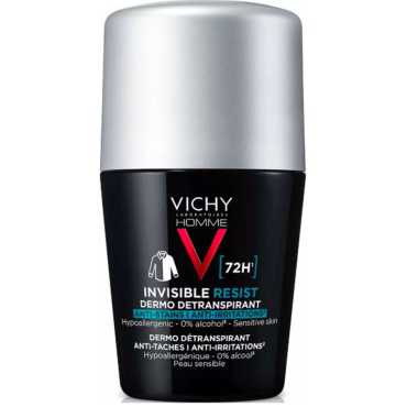 Vichy Deodorant 72H Invisible Resist Sensitive Skin Roll On 50Ml For Men