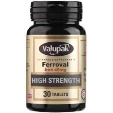 Valupak Ferroval Iron 45Mg 30 Cap